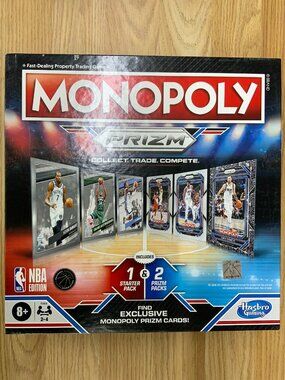 Monopoly Prizm: NBA Edition Board Game with Panini NBA Trading Cards, 2-4 Player